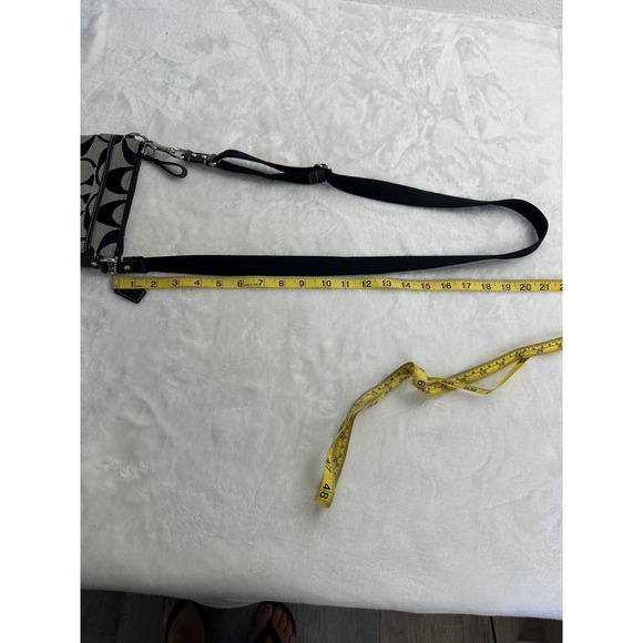 Coach Signature File Bag Black Gray Monogram Canvas Crossbody Messenger Bag - Picture 9 of 9